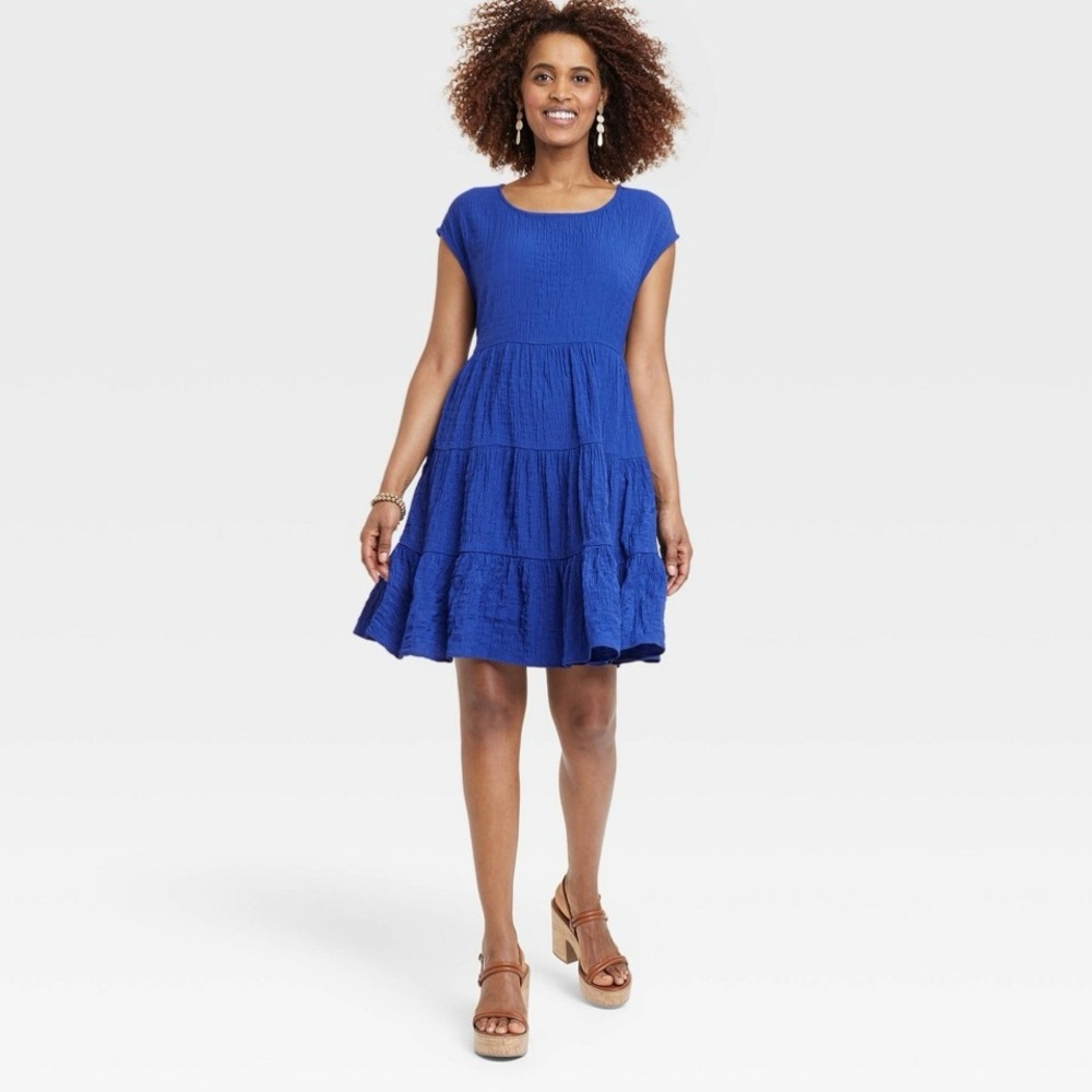 💙SEERSUCKER MINI DRESS